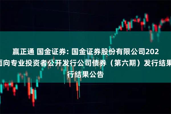 赢正通 国金证券: 国金证券股份有限公司2025年面向专业投资者公开发行公司债券（第六期）发行结果公告
