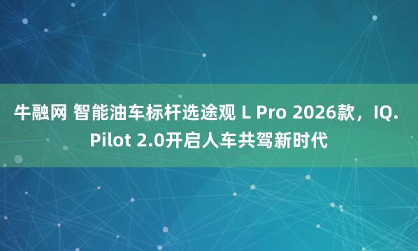 牛融网 智能油车标杆选途观 L Pro 2026款，IQ. Pilot 2.0开启人车共驾新时代